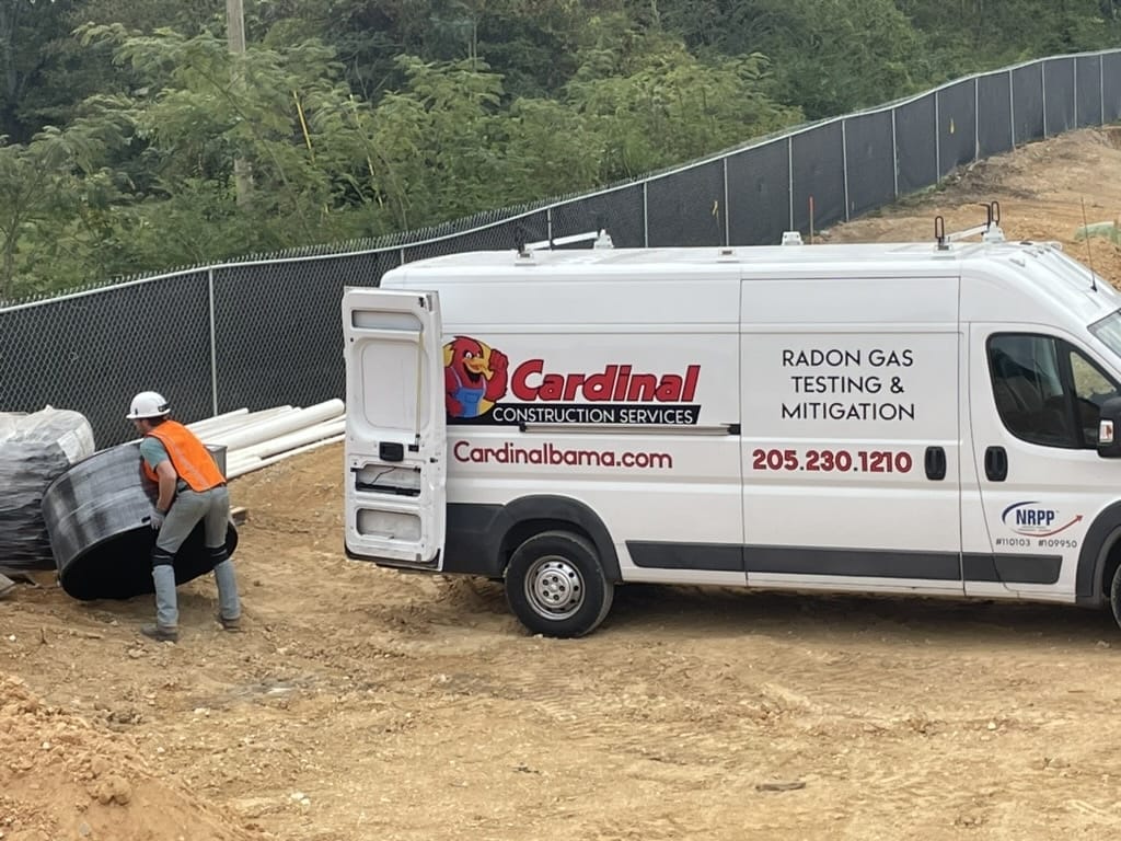 Commercial radon mitigation van from Cardinalbama

