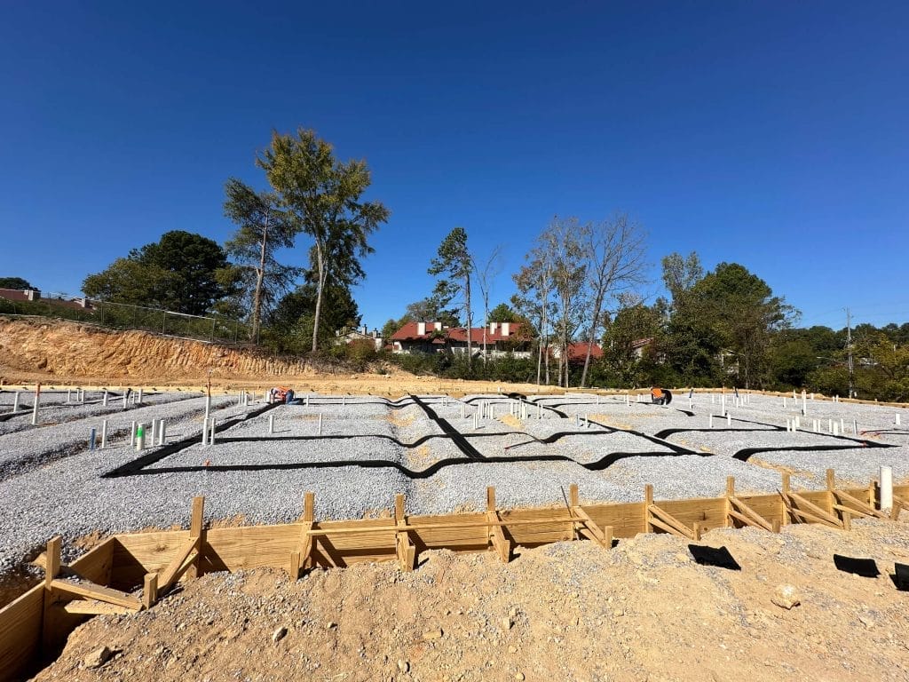 Commercial radon mitigation system installed for building
